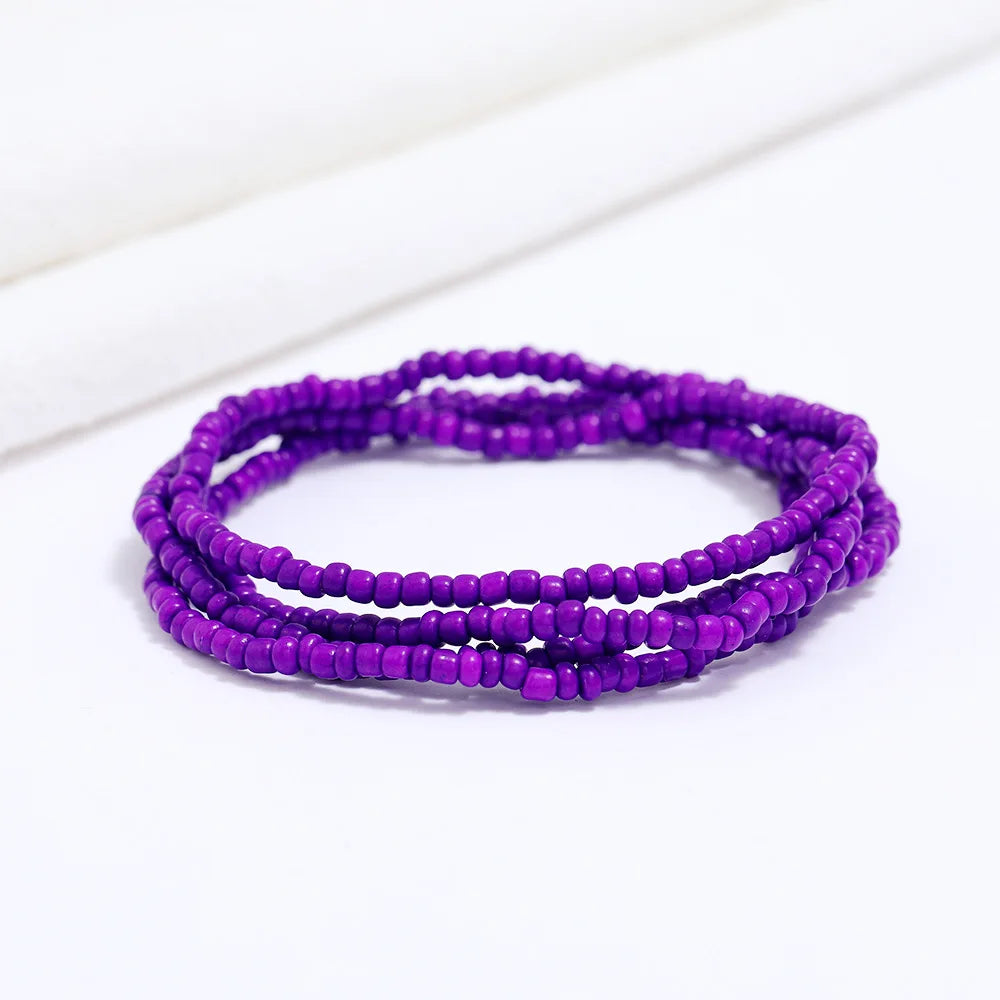 New Fashion Multi-layer Handmade Colored Rice Beads Beach Chain Summer Popular Waist Chain Women BD7051