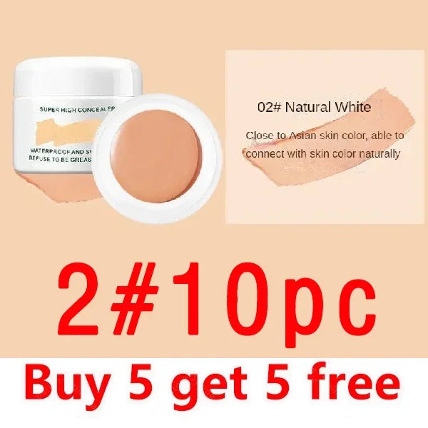 Waterproof Full Coverage Concealer for Tattoos Scars Acne Marks Dark Circles Natural Finish Foundation for All Skin Tones