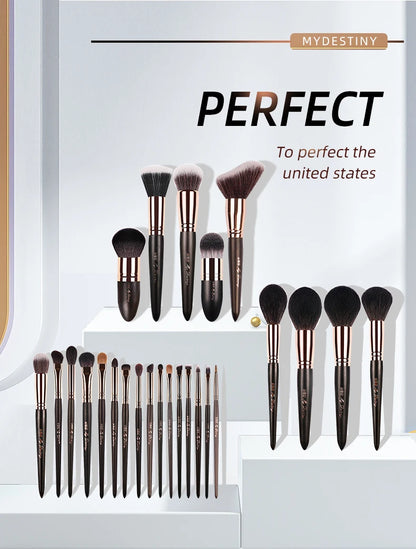 MyDestiny Full Series Professional Animal Hair Eye Makeup Brushes For Eyeshadow, Eyebrows, Eyeliner, Concealer, Lip Brush