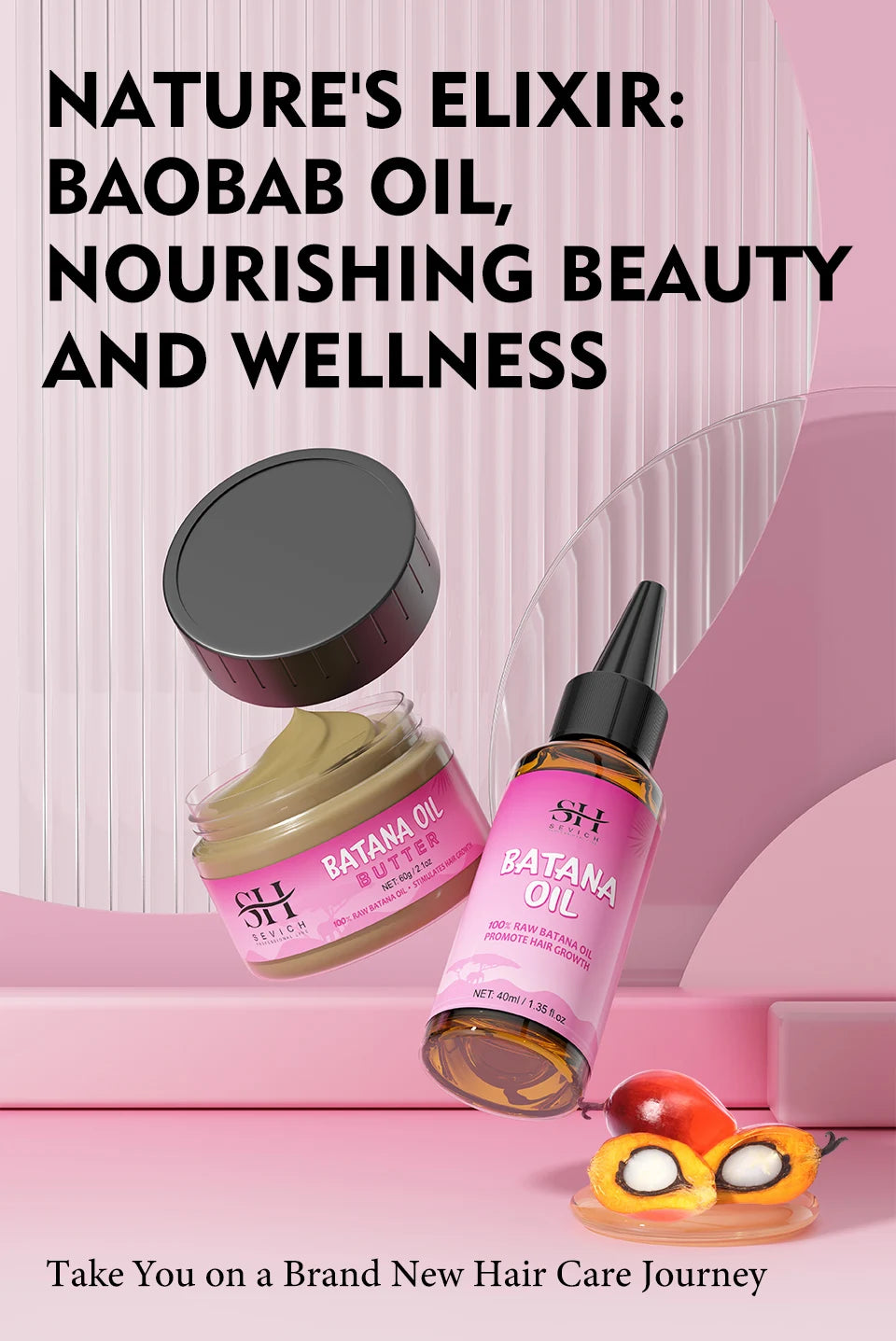 Natural 100% Pure Batana Oil For Hair Growth Butter Hair Mask Traction Alopecia Anti Hair Loss Baldness Treatment For Men Women