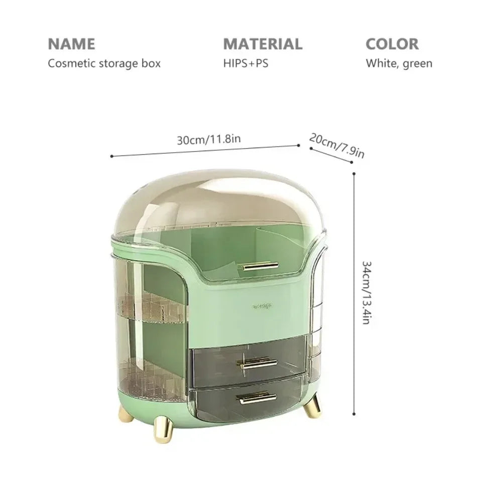 Desktop Makeup Organizer Transparent Jewelry Cosmetic Storage Box Dustproof Large Capacity Makeup Container Jewelry Lipstick Box