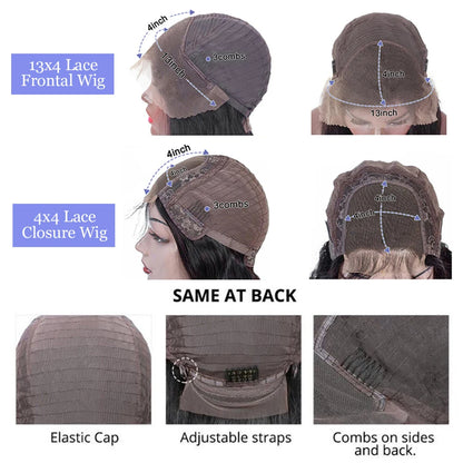 Curly Short 100% Human Hair Wig 200% Density Deep Wave Bob Wigs 13×4 Lace Front Black Brazilian Remy Wig for Women 12 14 Inch