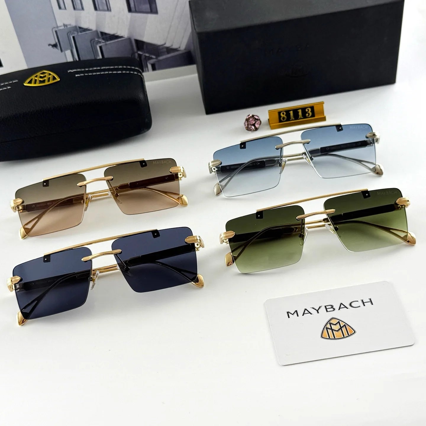 Car High End Frameless Sunglasses For Maybach S Class S450 S480 S500 S580 S600 S650 S680 GLS480 GLS600 Men Women Leisure Goggles