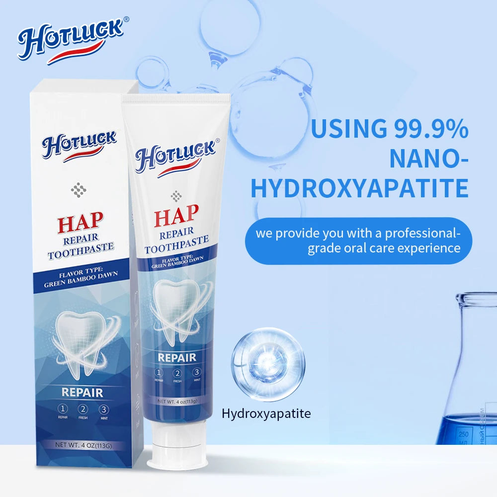 Hotluck Fluoride Free Nano Hydroxyapatite Toothpaste for & Sensitive Relief, Whitening, SLS Free, Natural Peppermint. Made in Chi