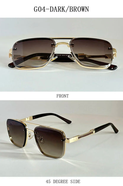 2025 New Square Sunglass Men Luxury Vacation Sunglasses Women Vintage Fashion Glasses Retro Shades Gafas De Sol Hombre Zonnebril