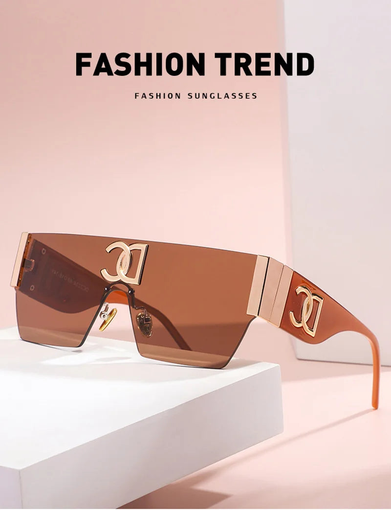 New 2024 Luxury Designer Square Sunglasses Women Fashion Trendy Punk Sun Glasses Ladies Gradient Shades Eyewear Oculos UV400