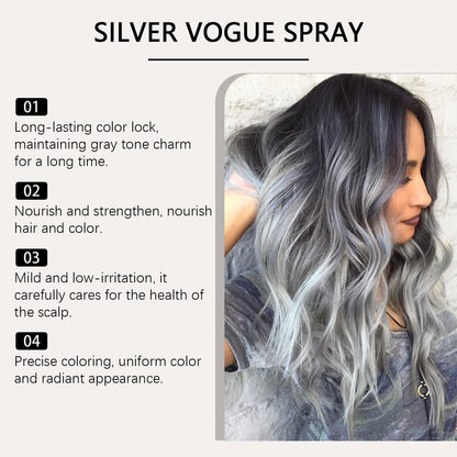 Temporary Gray Hair Dye Spray One-Time Molding Smoky Gray Punk Style Light Color Non-Irritating Unisex Grandma Gray Hair Dye