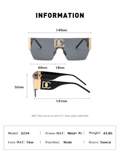 New 2024 Luxury Designer Square Sunglasses Women Fashion Trendy Punk Sun Glasses Ladies Gradient Shades Eyewear Oculos UV400