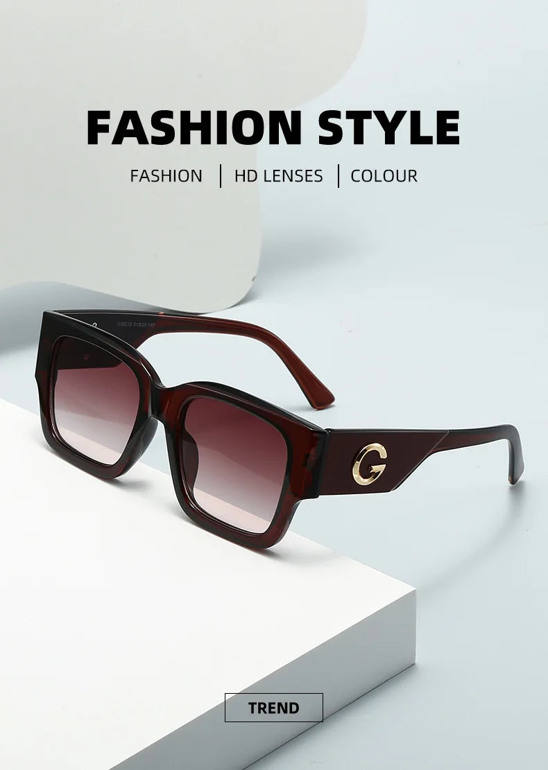 Cute G Brand Women Sunglasses Luxury Men Designer Glasses Square Stylish Unisex Fashion Eyewear UV400