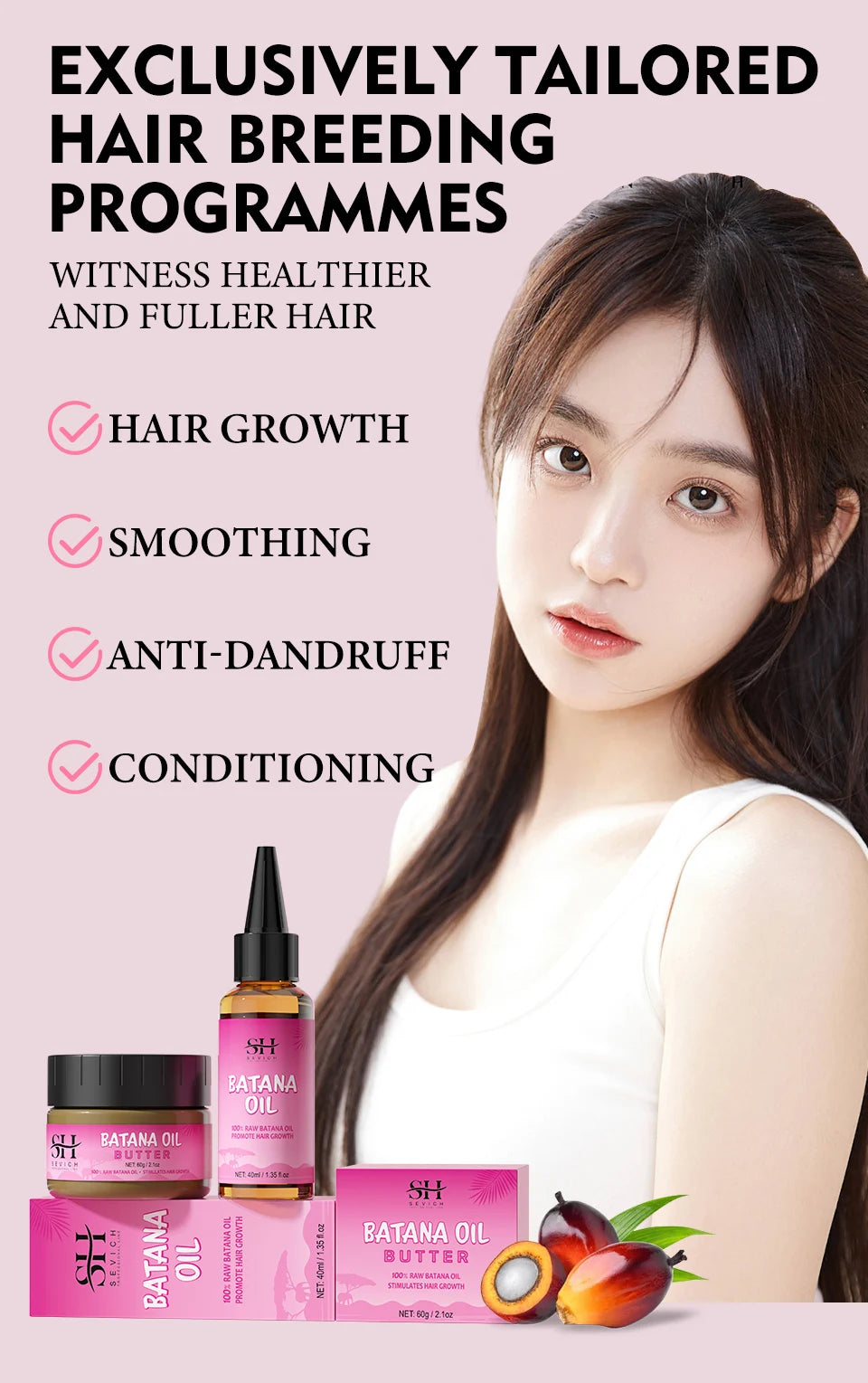 Natural 100% Pure Batana Oil For Hair Growth Butter Hair Mask Traction Alopecia Anti Hair Loss Baldness Treatment For Men Women