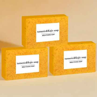 100g Turmeric Kojic Acid Soap with Lemon Granules Exfoliating Scrubbing Skin Lightening Body Care Jabón Con Ácido Kojico Y Témor