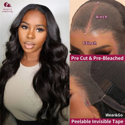 Beautyforever 3D Body Wave Bye Bye Knots Glueless Wig Human Hair Ready to Wear Lace Front Wig 100% Raw Human Hair Wig