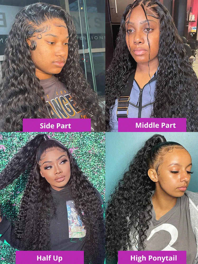 40 42 Inch 13x4 13x6 360 Hd Lace Front Wigs For Women Deep Wave Lace Frontal Wig Water Wave Curly Human Hair PrePlucked Lace Wig