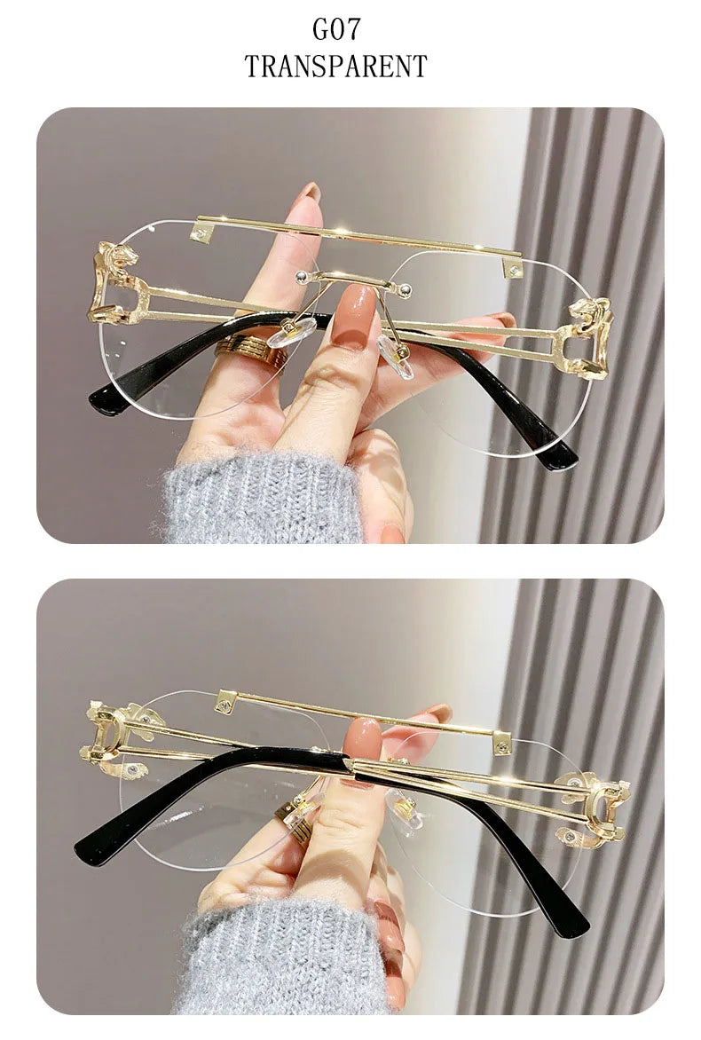 Rimless Designer Sunglasses Women Trendy Luxe Fashion Sunglasses Men Vintage Glasses Lentes De Sol Mujer Lunette Soleil Femme