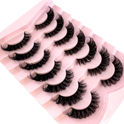 7 Pairs Russian Strip Lashes DD Curl Lashes Pack Fluffy False Lashes russian Lashes Pack Fluffy False Lashes russian extensions