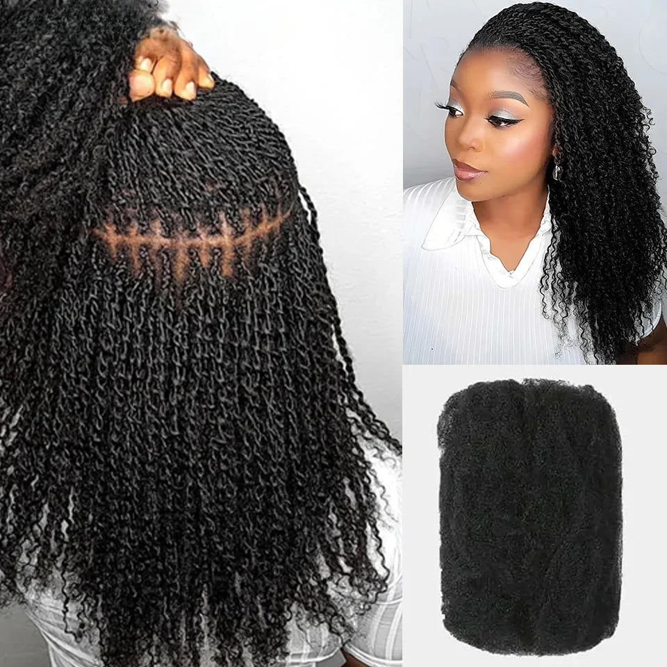 QVR Affordable Afro Kinky Bulk Human Hair 99J Burgundy Color For Braiding DreadLock – Natural Look, Soft Hair, Heat-Resistant