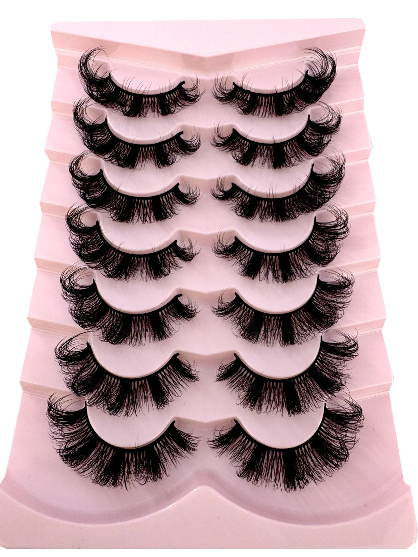 7 Pairs Russian Strip Lashes DD Curl Lashes Pack Fluffy False Lashes russian Lashes Pack Fluffy False Lashes russian extensions