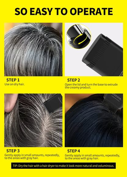 SEVICH 3 Colors Hair Coloring Stick Quickly Covers Gray White Hair Concealer Waterproof Hairline Instant Covering Hair Dye Stick