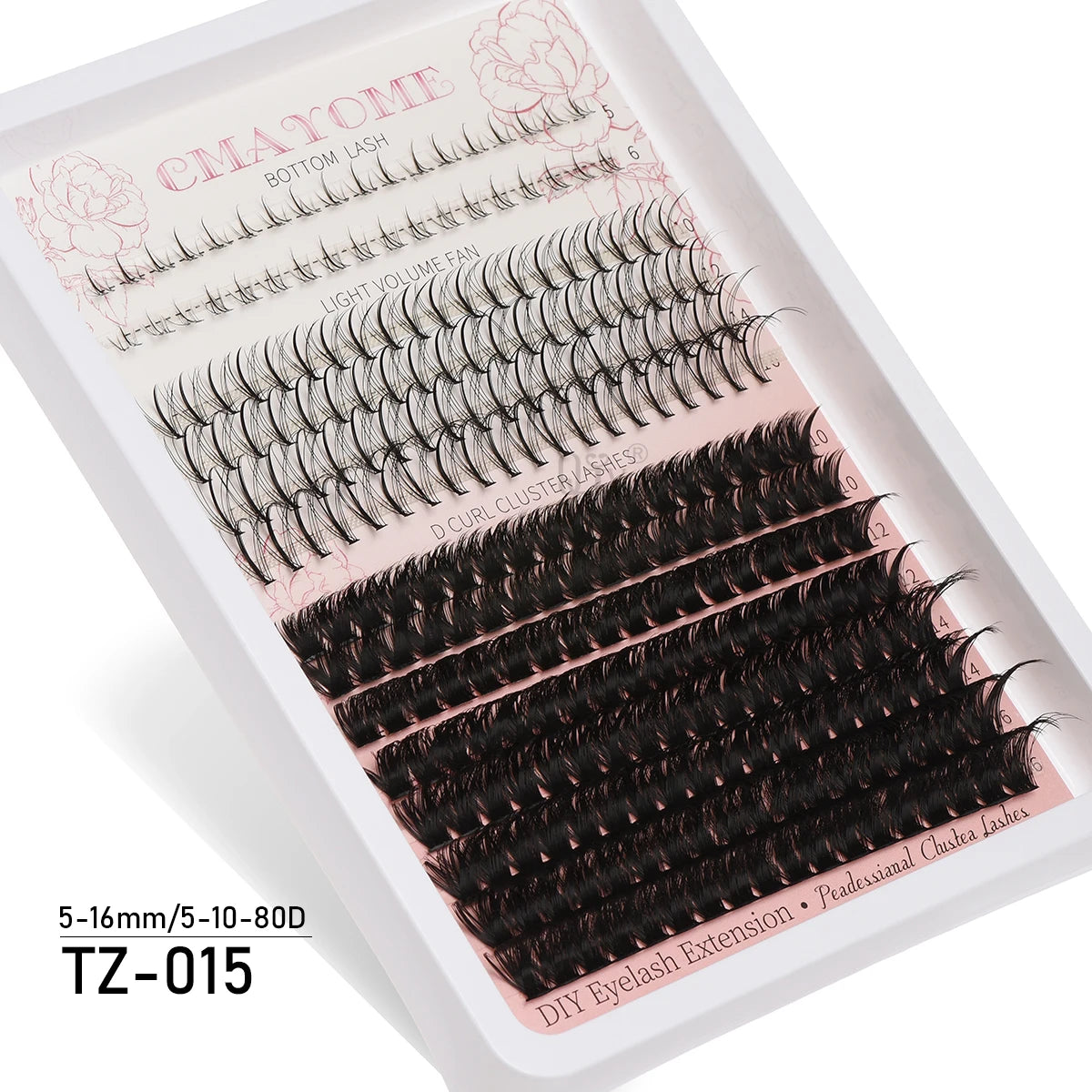 Individual Lashes 20-100D 280pcs Cluster Lashes Natural Look Mixed Tray DIY Eyelash Extension Volume Lash Clusters Eyelashes