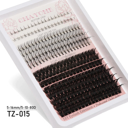 Individual Lashes 20-100D 280pcs Cluster Lashes Natural Look Mixed Tray DIY Eyelash Extension Volume Lash Clusters Eyelashes