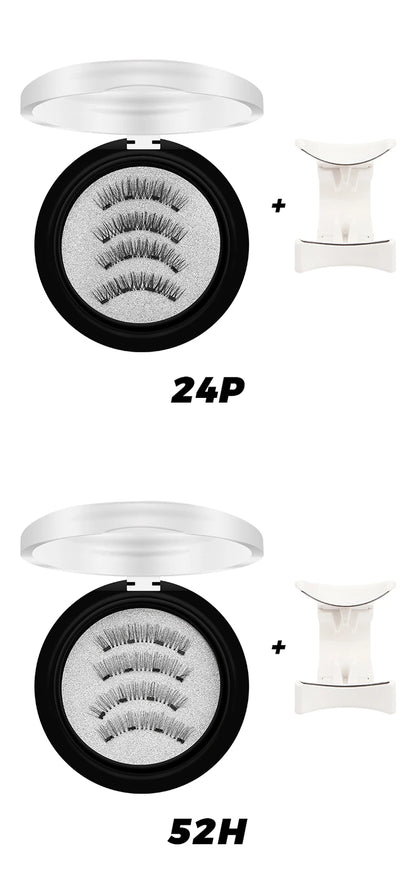 DINGSEN Magnetic Eyelashes 3D Natural False Eyelashes Reusable 4pcs Magnet Clip Set Lashes Extension makeup Tweezers Lash Set