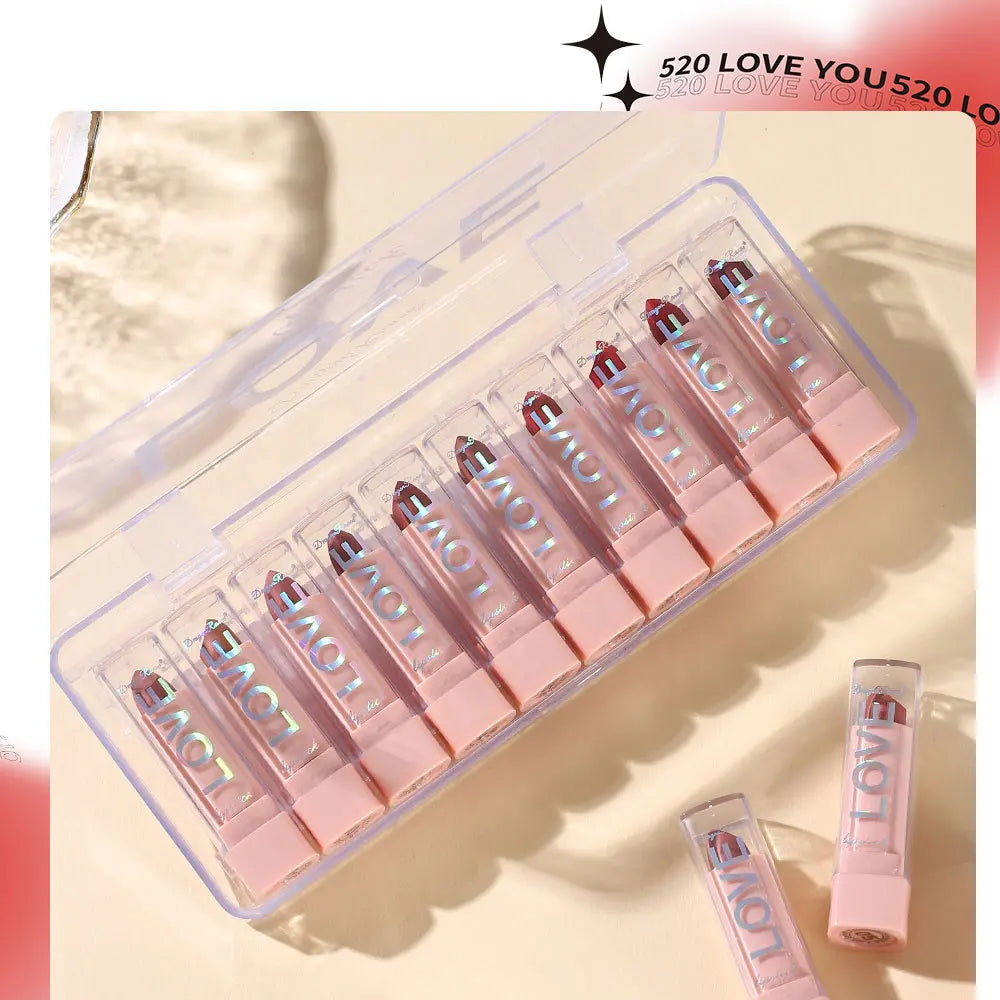 10 PCS Matte Lipstick Kit Free Shipping lip gloss Korean cosmetics LIpgloss Makeup for women Lip pencil cheap make up Beauty