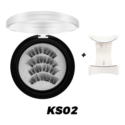 DINGSEN Magnetic Eyelashes 3D Natural False Eyelashes Reusable 4pcs Magnet Clip Set Lashes Extension makeup Tweezers Lash Set