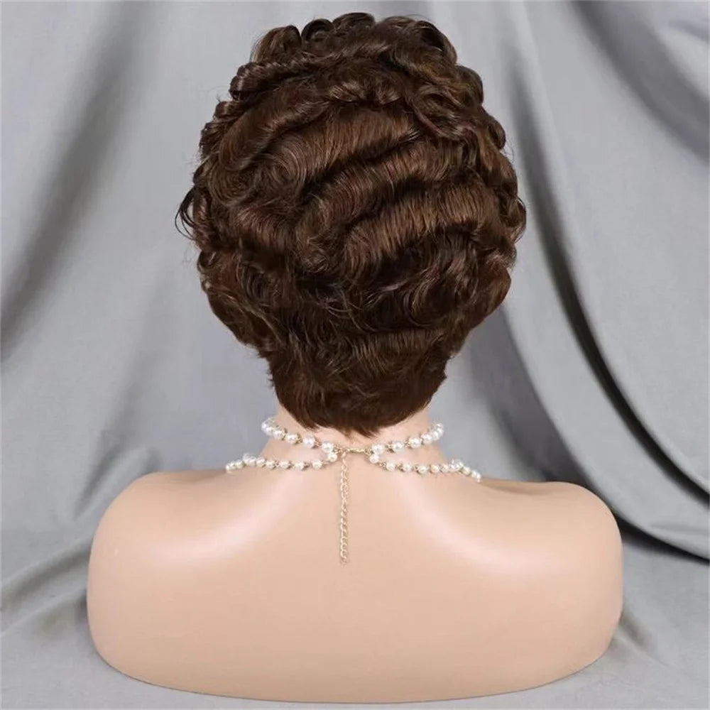 613 Blonde Pixie Cut Short Bob Loose Wave Human Hair Wigs Chocolate Brown Short Bob 13x4 Transparent Lace Front Wigs Preplucked