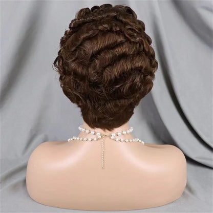 613 Blonde Pixie Cut Short Bob Loose Wave Human Hair Wigs Chocolate Brown Short Bob 13x4 Transparent Lace Front Wigs Preplucked