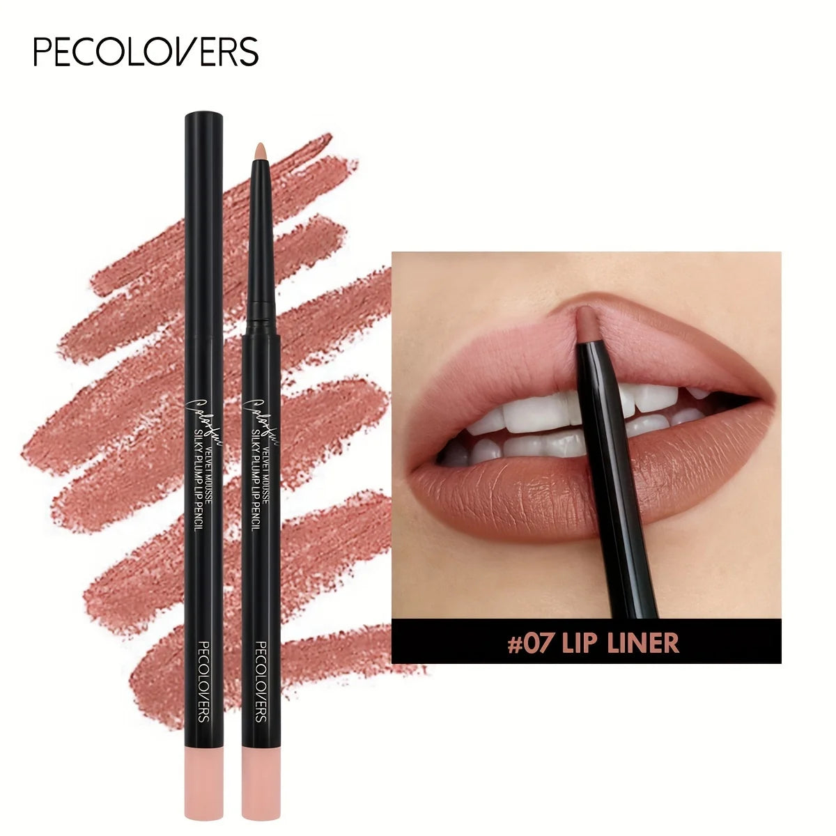 Nude Brown Lip Liner Pencil Lipstick Matte Smooth Waterproof Lipliner Long Lasting Non-stick Cup Lipstick Pen Beauty Makeup