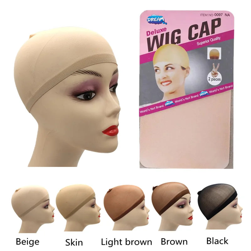 1/6/12bags Ventilated Nylon Mesh Nude Stocking Wig Cap Hairnets Stretchy Close End Super Extra Thin Skin Breathable Wig Cap