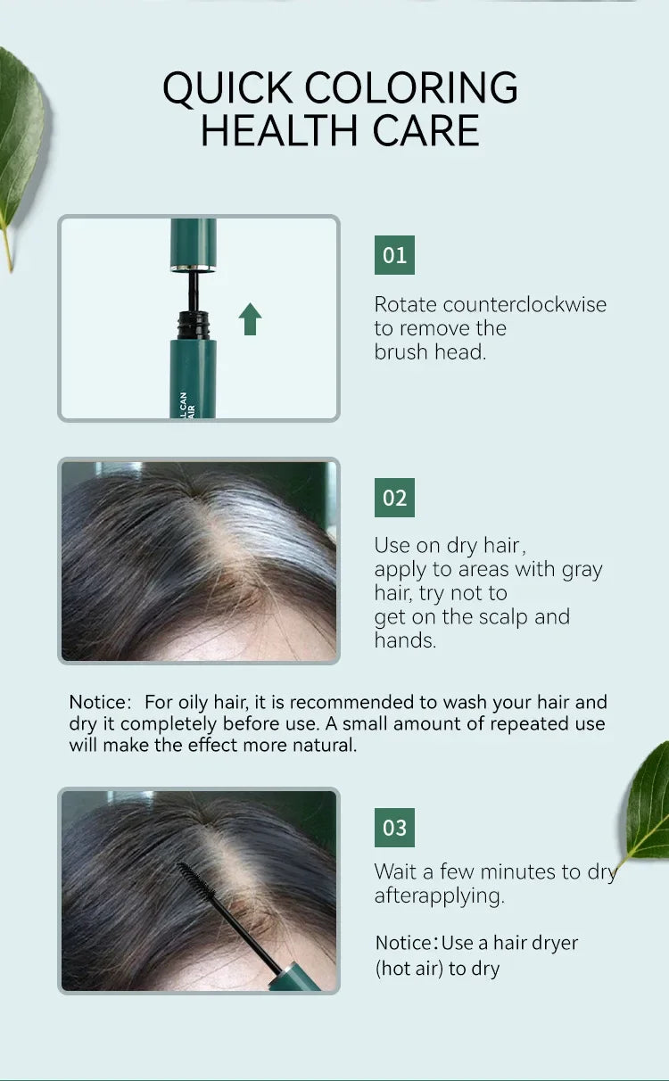 Hair Dying Stick Long Lasting Fast Staining Washable High Saturation Cover White Hair Non-toxic Not Greasy Disposable Hair Dye