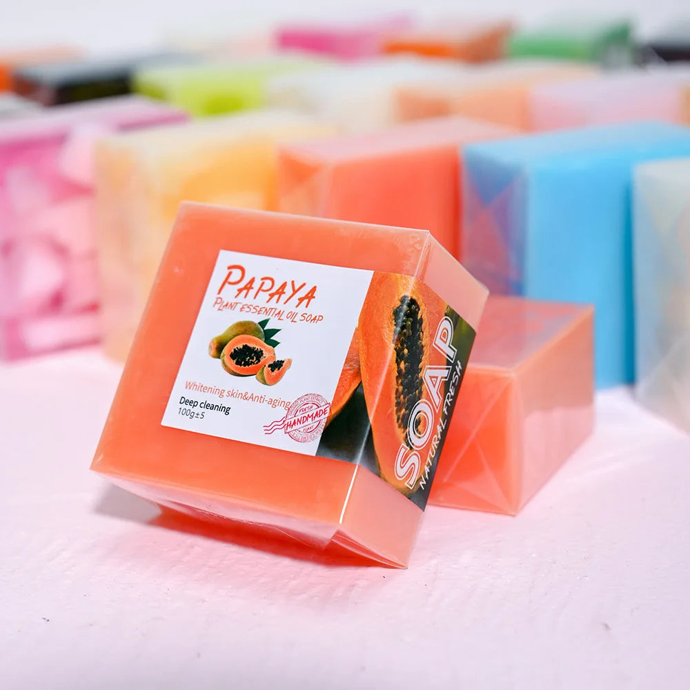 100g Natural Turmeric Soap with Goat Milk & Silk Protein Aloe Soap, Ginger, Sea Salt , Wormwood, Lemon Essential Oil Lemon Soap
