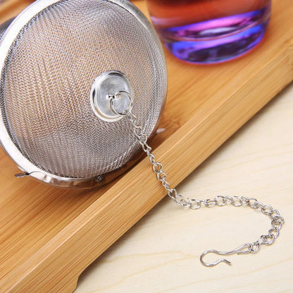 Herbal Ball Tea Spice Strainer Durable Silver Reusable Stainless Mesh Teakettle Locking Tea Filter Infuser Spice Kitchen 5 Sizes