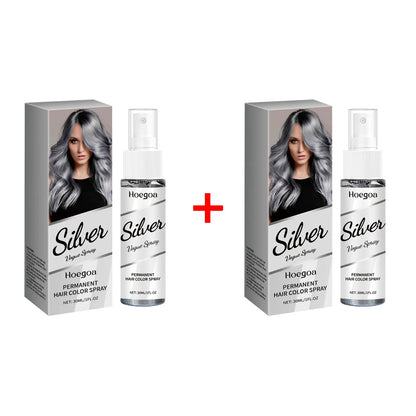 Temporary Gray Hair Dye Spray One-Time Molding Smoky Gray Punk Style Light Color Non-Irritating Unisex Grandma Gray Hair Dye
