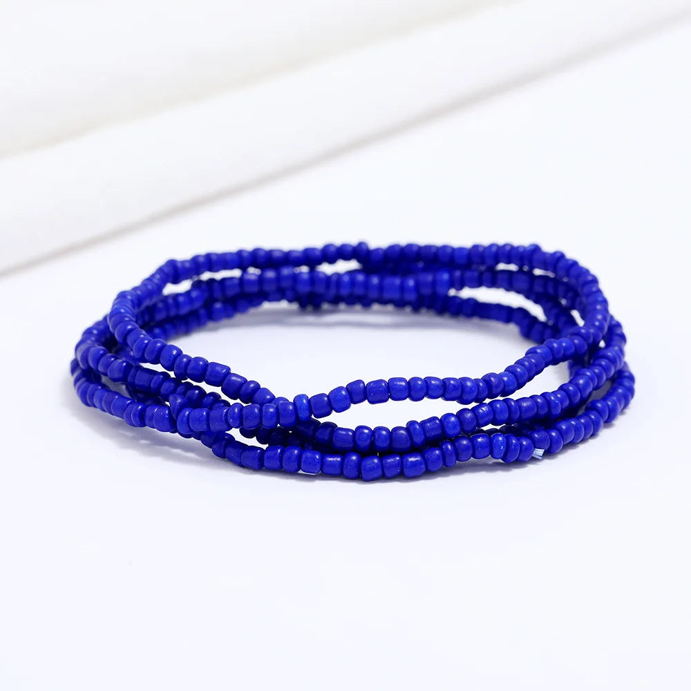 New Fashion Multi-layer Handmade Colored Rice Beads Beach Chain Summer Popular Waist Chain Women BD7051