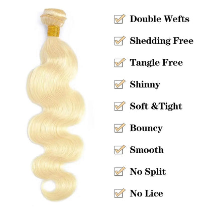 Colored Hair Bundles 1/3/4 613 Blonde Hair Extension Brazilian Hair Weave Bundle Body Wave Human Hair Extension 30Inch Long Hair