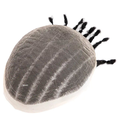 8 Cornrow Braids Full Lace Base Toupee Men's Wig Male Hair Prosthesis Crochet Braids Lace Wigs Human Hair Systems For Black Men