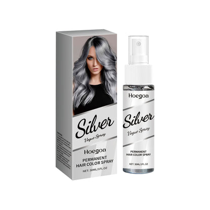 Temporary Gray Hair Dye Spray One-Time Molding Smoky Gray Punk Style Light Color Non-Irritating Unisex Grandma Gray Hair Dye