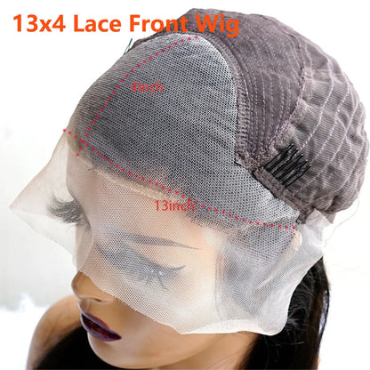 Grey Blonde 13x4 Full Lace Front Wig 4x4 Ash Blonde Bone Straight HD Transparent Lace Closure Frontal Human Hair Wig For Women