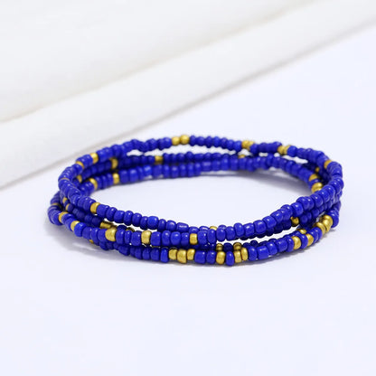 New Fashion Multi-layer Handmade Colored Rice Beads Beach Chain Summer Popular Waist Chain Women BD7051