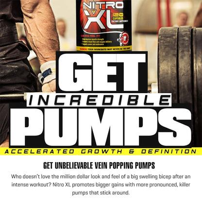 Nitro XL - Premium Nitrogen Booster for Boosting Endurance and Muscle Growth, 120 Capsules