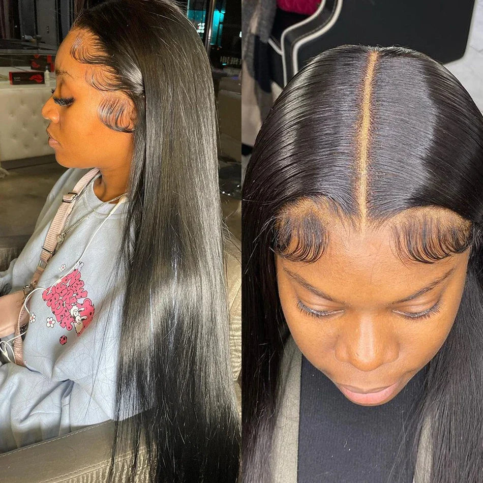 360 Full Lace Frontal Wig Brazilian Bone Straight 13x4 13x6 Transparent Lace Front Human Hair Wigs For Black Women Pre Plucked