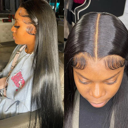 360 Full Lace Frontal Wig Brazilian Bone Straight 13x4 13x6 Transparent Lace Front Human Hair Wigs For Black Women Pre Plucked