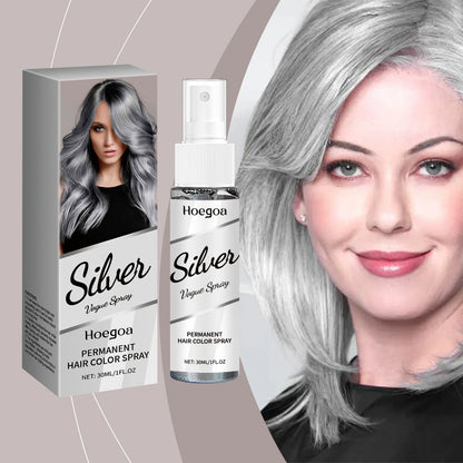 Temporary Gray Hair Dye Spray One-Time Molding Smoky Gray Punk Style Light Color Non-Irritating Unisex Grandma Gray Hair Dye