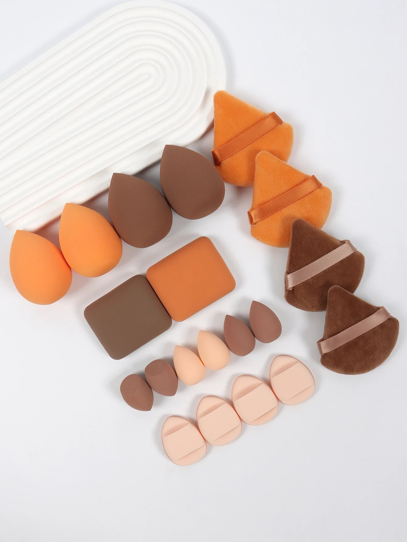 20 Pcs Pink Makeup Sponge and Makeup Puff Set Suitable for Face Cream and Powder Concealer Powder Makeup Machine