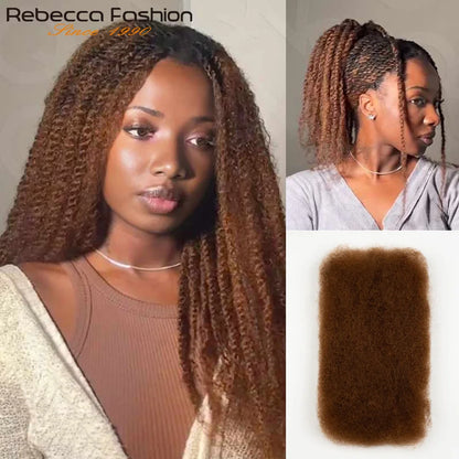 Soft and Lightweight Afro Kinky Bulk Hair – 100% Human Hair with Natural Texture, Comfortable & Long-Lasting Use 16A Virgin Hair