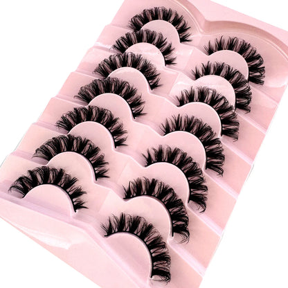 7 Pairs Russian Strip Lashes DD Curl Lashes Pack Fluffy False Lashes russian Lashes Pack Fluffy False Lashes russian extensions