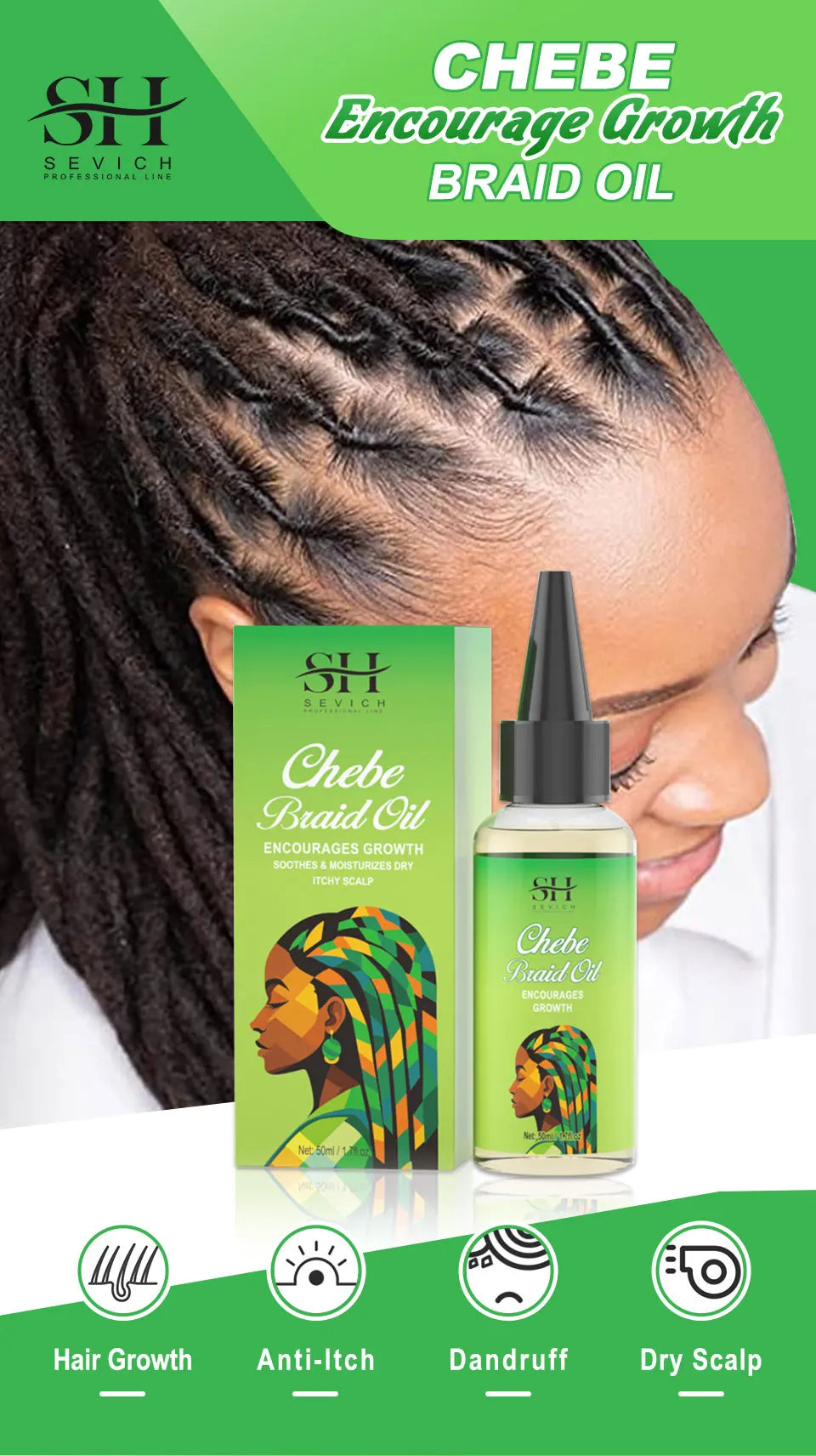 Sevich Chebe Hair Growth Serum Africa Traction Alopecia Chebe Anti Hair Loss Treatment Crazy Fast Hair Growing Oil Hair Care
