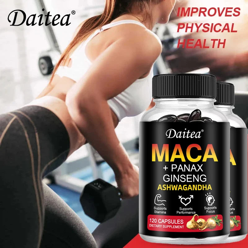 Mac A Root + Red Ginseng and Ashwagandha Extracts Help Support Energy, Endurance and Performance